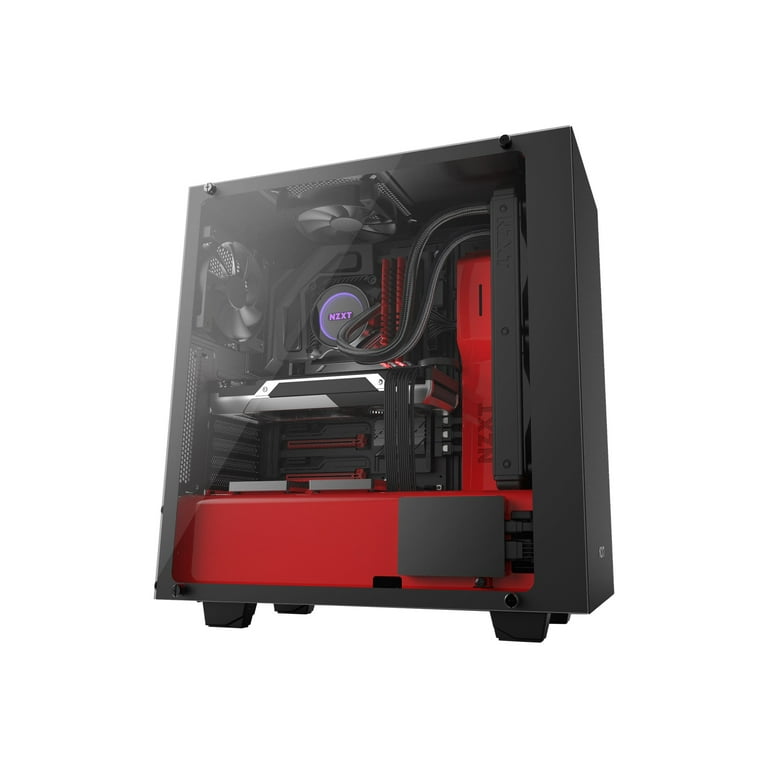 NZXT Source S340 Elite - Tower - ATX - windowed side panel - no power  supply - black, red - USB/Audio/HDMI