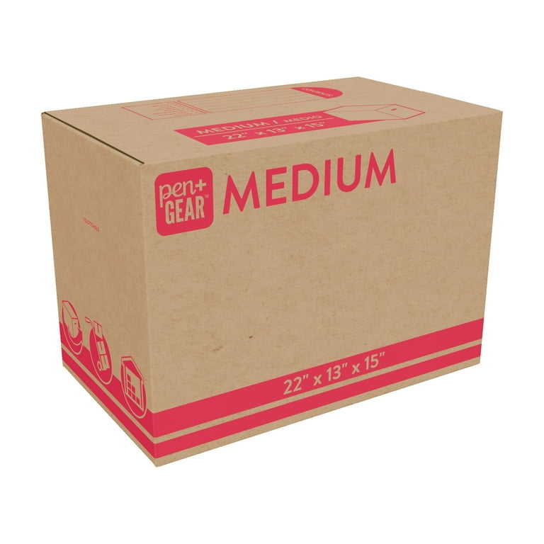 Pen+Gear Medium Moving Boxes, 22L x 13W x 15.5H, Kraft