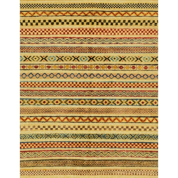 Ahgly Company Indoor Rectangle Abstract Red Abstract Area Rugs, 6' x 9'