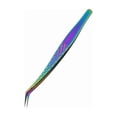 thumbnail image 2 of Fiber Tip Eyelash Extension Tweezers 90 Degree Curved Boot Style Stainless Steel Diamond Grip for Volume Classic Lashes Craft Supplies Precision Tweezers Christmas Gifts, 2 of 4