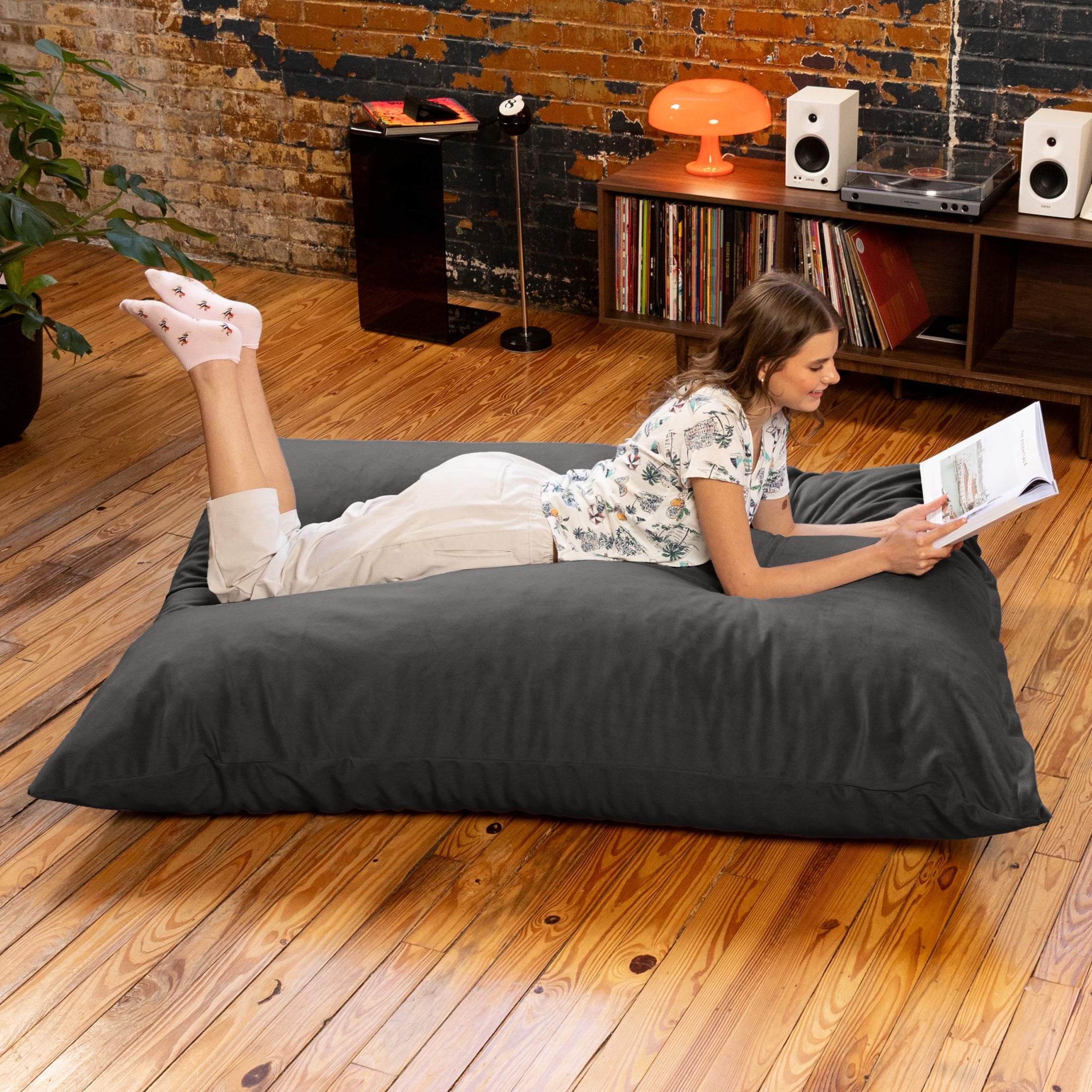 Jaxx 7 ft Giant Bean Bag Sofa, Dark Denim - Walmart.com