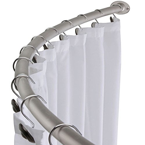 58" 72" Adjustable Curved Shower Curtain Rod Satin Nickel Walmart