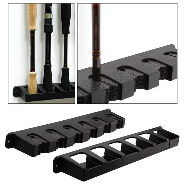 6-hole wall-mounted fishing rod display rack, portable fishing rod storage  rack rod holder, suitable types of fishing rod combinations 