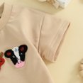 thumbnail image 5 of Okbabeha Western Baby Clothes Newborn Boy Girl Short Sleeve Fuzzy Cow Embroidery Bubble Romper Summer Outfit, 5 of 7