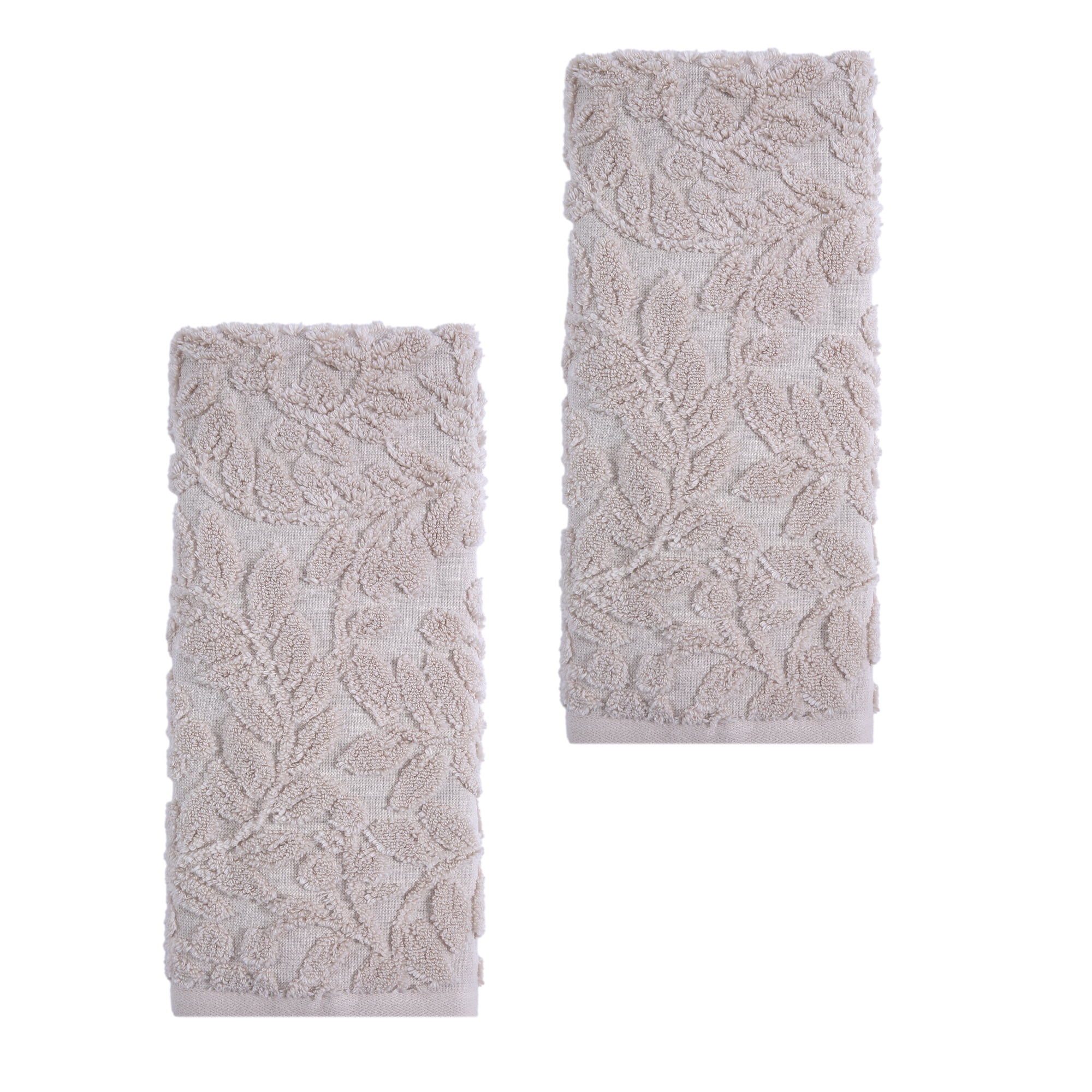 Holiday Time Botanical Swirl Hand Towels, 2-Pack, 100% Cotton