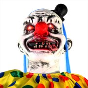 Haunted Hill Farm 5.9 ft Voice & Sound-Sensor Clown on Tricycle Halloween Animatronic, HHTRIBKCLOWN-1FLSA