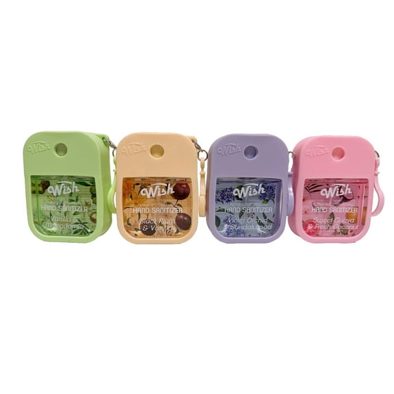 Wish Liquid Hand Sanitizer Spray 1.2oz (35ml)w/ Silicone Case (Pack of 4)