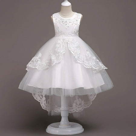 

DNDKILG Infant Baby Toddler Child Children Kids Floral Sundress for Girl Summer Bow Dresses Sleeveless Dress White 3Y-11Y