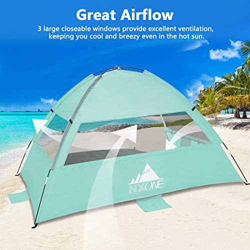 NXONE Beach Tent Sun Shade Shelter for 2-3 Person with UV 
