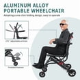 thumbnail image 2 of Adult Transport Wheelchair Foldable Portable Travel Wheelchair with Swivel Armrest, Aluminum Alloy Ultra Light Frame for Seniors Travel with Travel Bag, 2 of 8
