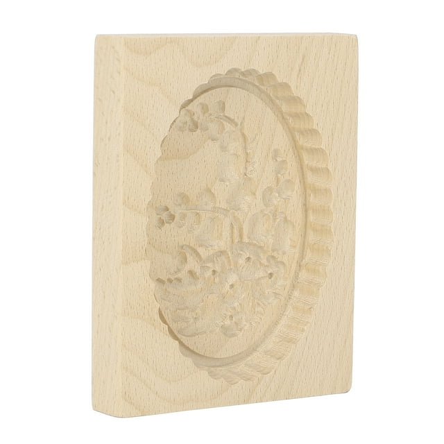 , Easy Release Rounded Edge Beechwood Reusable Biscuit Press Beautiful Pattern For Chocolate For Home And Flower,Rose And Leaves,Rose Flower,Love Heart And Rose,Fruit Tree