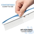 thumbnail image 4 of Poodle Pet Cat and Dog Grooming Comb with Stainless Steel Teeth, 2 Pack (Blue), 4 of 8