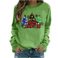 thumbnail image 2 of Uootdi Christmas Long Sleeve Sweatshirt for Women Funny Holiday Xmas Tree Graphic Pullover Gift Top Fashion Merry Holiday Light weight Shirt, 2 of 3