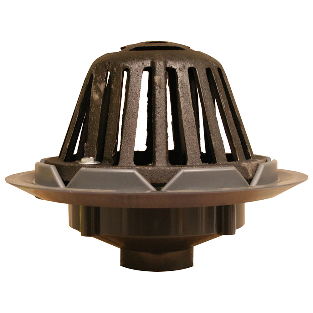 4" Roof Drain with Cast Iron Dome PVC,PartNo R18006 JonesStephens