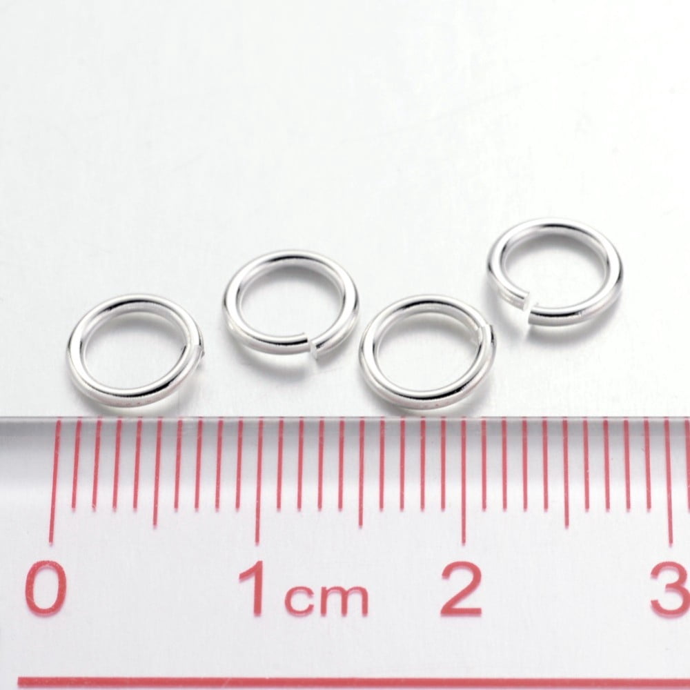 500g Brass Open Jump Rings Round Cadmium Free & Lead Free Silver 7x1mm 18 Gauge Inner Diameter: 5mm about 4000pcs/500g