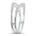 thumbnail image 3 of 14kt White Gold Womens Round Diamond Ring Guard Wrap Enhancer Wedding Band 1/4 Cttw, 3 of 4