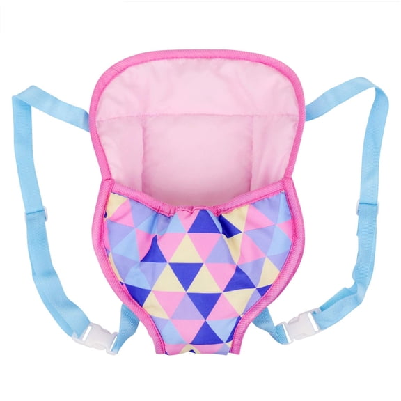 Doll Carrier Backpack for 15-18 Inch Dolls, Handmade Front and Back Baby Doll Carrier with Adjustable Straps, Pretend Play Toy Accessory Multicolor