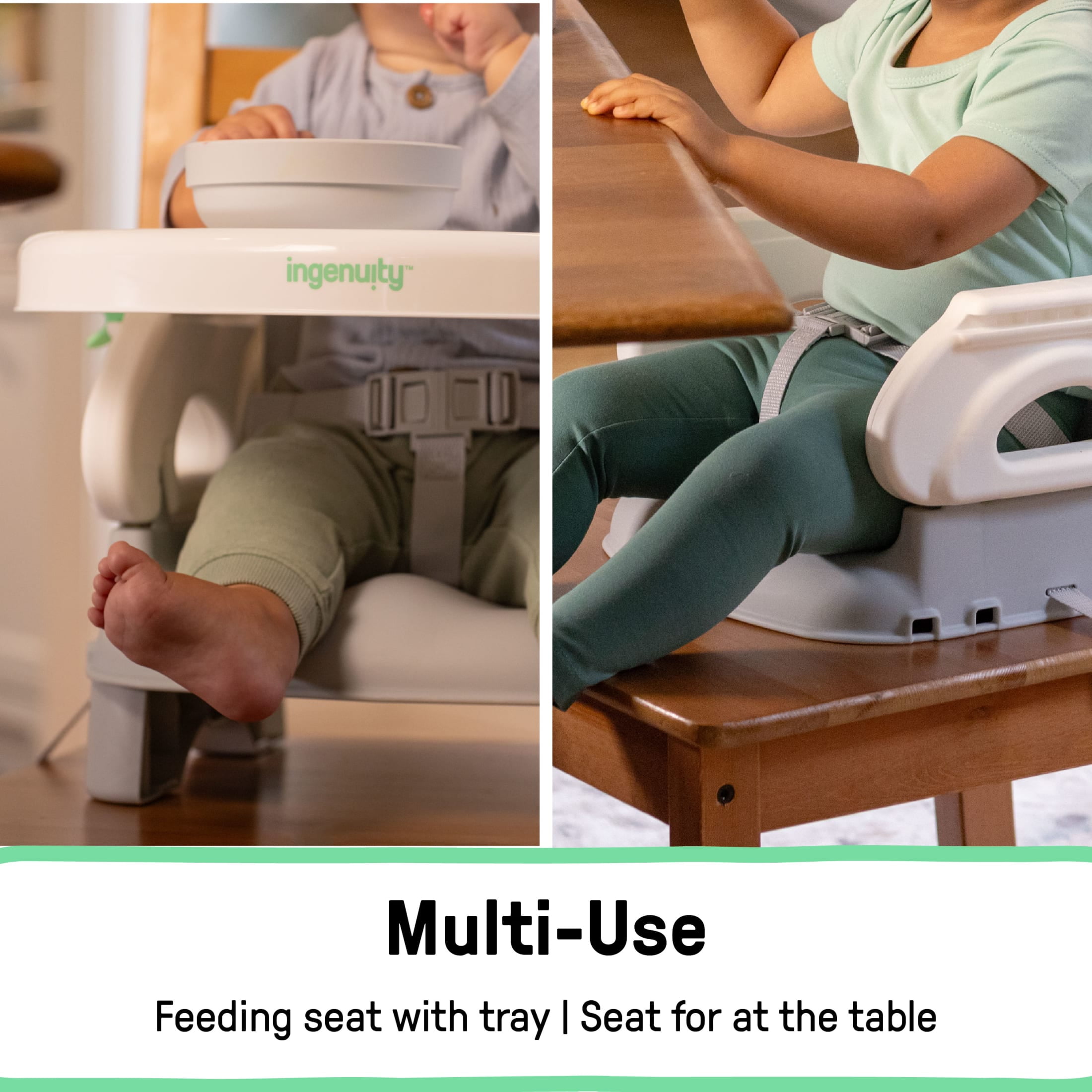 Ingenuity Deluxe Comfort Folding Baby Booster - Adjustable Height - Cushioned - Lightweight - 6M-3Y