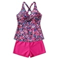 thumbnail image 4 of FASHOFT Tankini Swimsuits for Women Plus Size 2 Piece Flowy Bathing Suit and Shorts with Pockets Swimwear Hot Pink L, 4 of 4