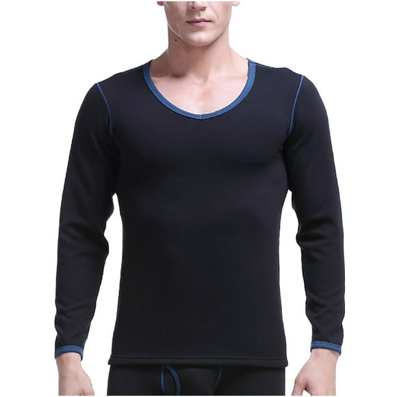 Ropa interior térmica para hombre, camisa gruesa de terciopelo con cuello bajo, suéter de algodón Fridja nalpqowj16424