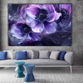 thumbnail image 2 of Mudket Purple Anemone Flowers Canvas Wall Art, Framed Floral Print, Ready to Hang Wall Decor for Living Room Bedroom, Abstract Modern Artwork - 12"L x 8"W, 2 of 10