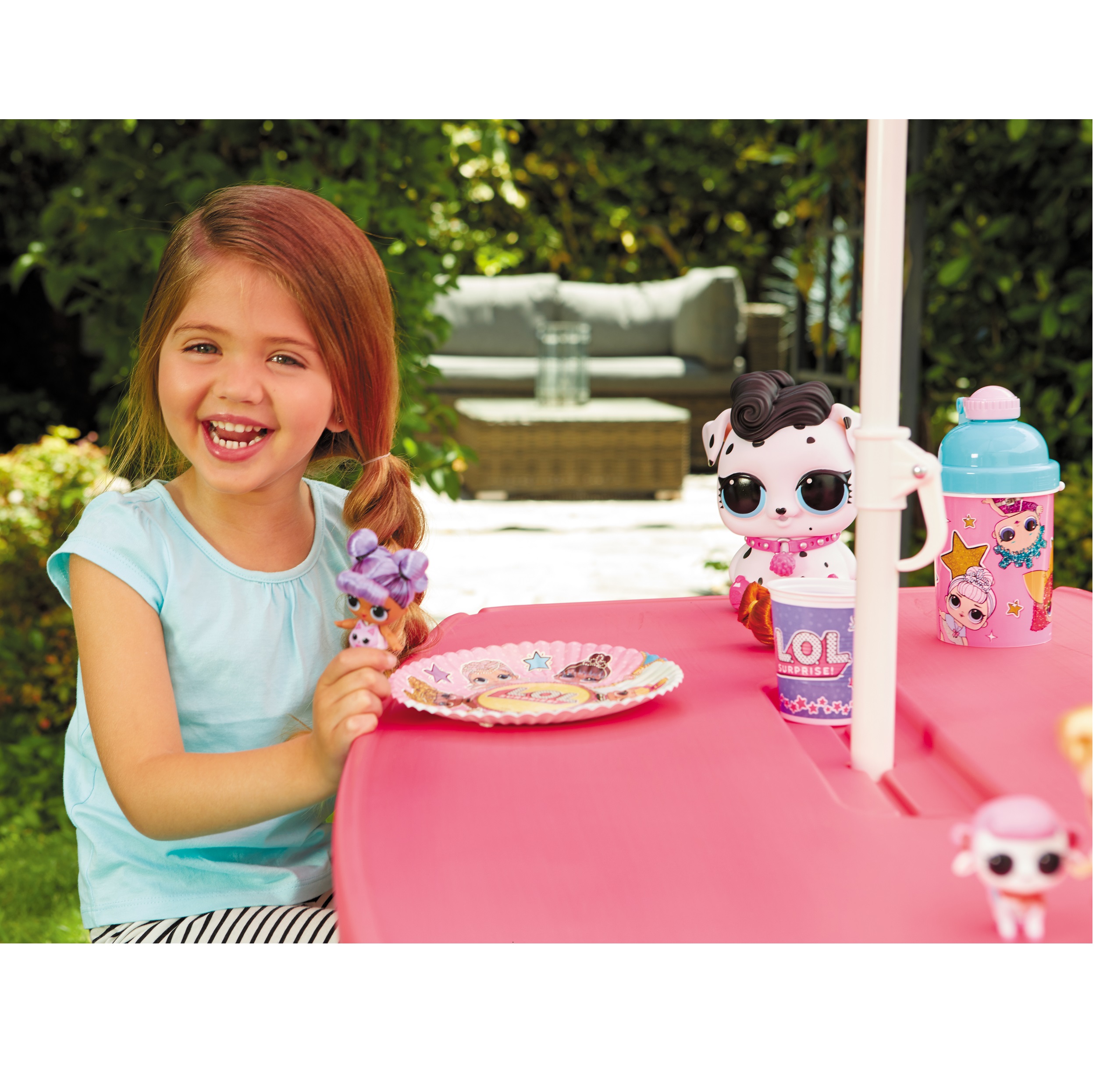 L.O.L Surprise! Birthday Party Kids Picnic Table with Umbrella, Great Gift for Kids Ages 4, 5, 6+ - image 5 of 7