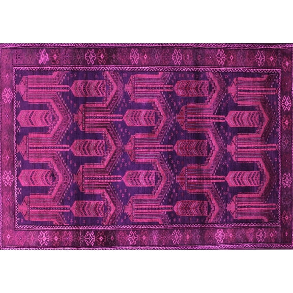 Ahgly Company Indoor Rectangle Persian Pink Traditional Area Rugs, 5' x 7'