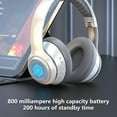 thumbnail image 6 of Blukids Active Noise Cancelling Bluetooth Headphones with 7 Color Breathing light Wireless Headphones Over Ear Deep Bass, Comfortable Protein Earpads, 200 Hours of Standby Time for Travel Work, 6 of 7