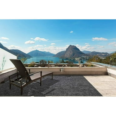 Koeckritz Rugs Valdosta 100% UV Olefin Indoor/Outdoor Area Rugs, 5'x14', Grey Solid Print