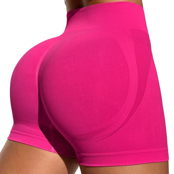 Pantalones cortos de yoga de cintura alta para mujer: pantalones cortos de ciclismo sin costuras con entrepierna de 4,5 pulgadas, talla real, transpirables y elásticos en cuatro direcciones, para l