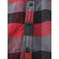 thumbnail image 5 of Ma Croix Mens Casual Plaid Flannel Button Up Long Sleeve Collared Shirt, 5 of 7