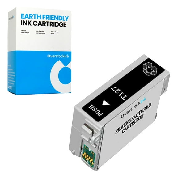 OverstockInk 127 Black Ink Cartridge Compatible for Epson 127 Ink Cartridge for Stylus NX530 (1 Black)