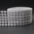 thumbnail image 3 of Coofit 2 Rouleaux Ruban de Strass 6 Rangées Fleur Maille Cristal Ruban Ruban Diamant, 3 of 10