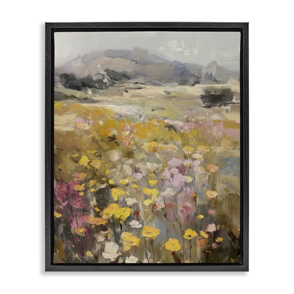 Stupell Industries Contemporary Meadow's Heartbeat Abstraction Black Floating Frame Canvas Art, 17 x 21, by Svetlana Aleynikova