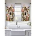 thumbnail image 6 of Birdhouse Vintage Semi Sheer Window Curtains 45 Inches Long, Spring Floral Birds Botanical Rod Pocket Voile Silky Chiffon Curtain Light Filtering Drapes for Living Room, Kitchen, 52"x45", 2 Panels, 6 of 9