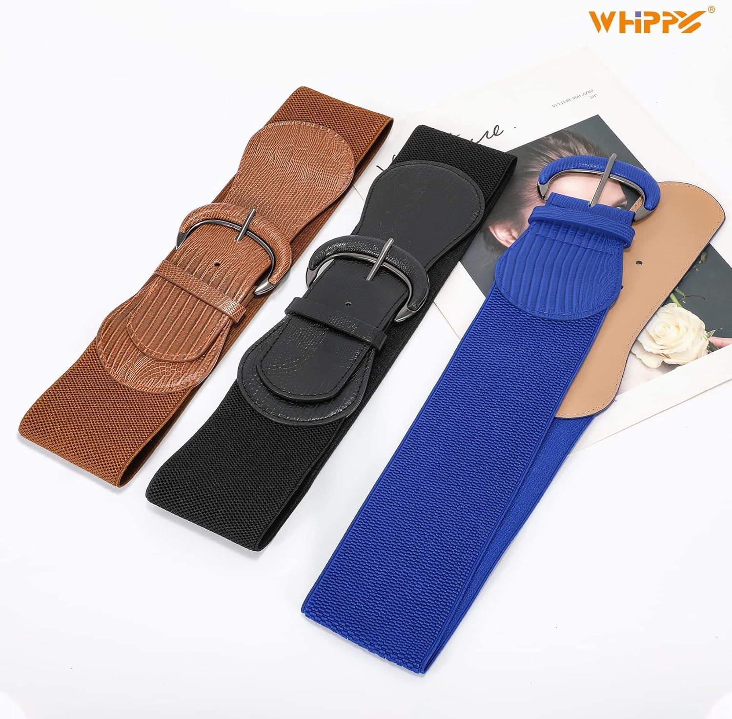 9954 4 Pack Wide Elastic Stretch Waist Belts For Women Dress 3 Pack 4 Pack Women Wide Elastic Waist Belt Vintage Stretchy  main image 2