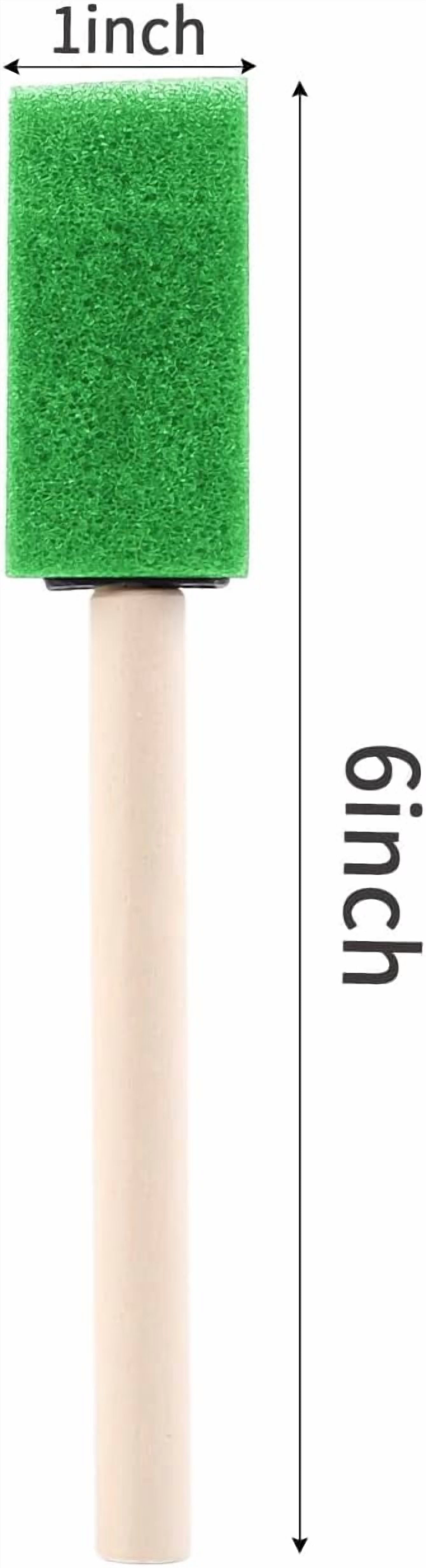 JJEAN-1" Foam Paint Brushes - 100 Pack, 1-Inch Painting Sponges - Premium Foam Brushes - Lightweight & Durable - Sponge Brush Ideal for Painting, Crafting, Acrylics, Stains, Varnishes (Green)