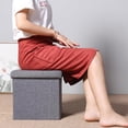 thumbnail image 5 of Storage Ottoman Cube Foldable Footrest, Chest & Seat for Living Room, Nursery, Bedroom 12.6 Inch Cube (Linen Grey), 5 of 5