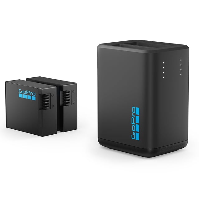 Cargador de batería GoPro con 2 baterías recargables Enduro para Hero13 Black con 3 piezas Negro