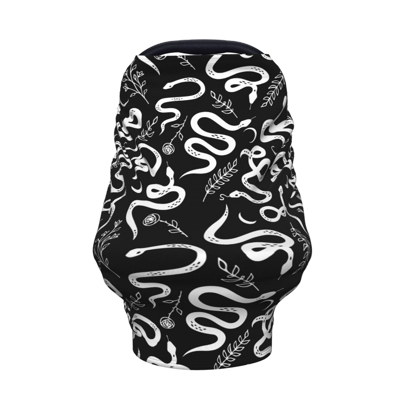 Fotbe Hand Drawn Snake Pattern Car Seat Covers for Babies, Nursing Breastfeeding Cover Infant Carseat Canopy, Soft Stretchy Carrier Cover