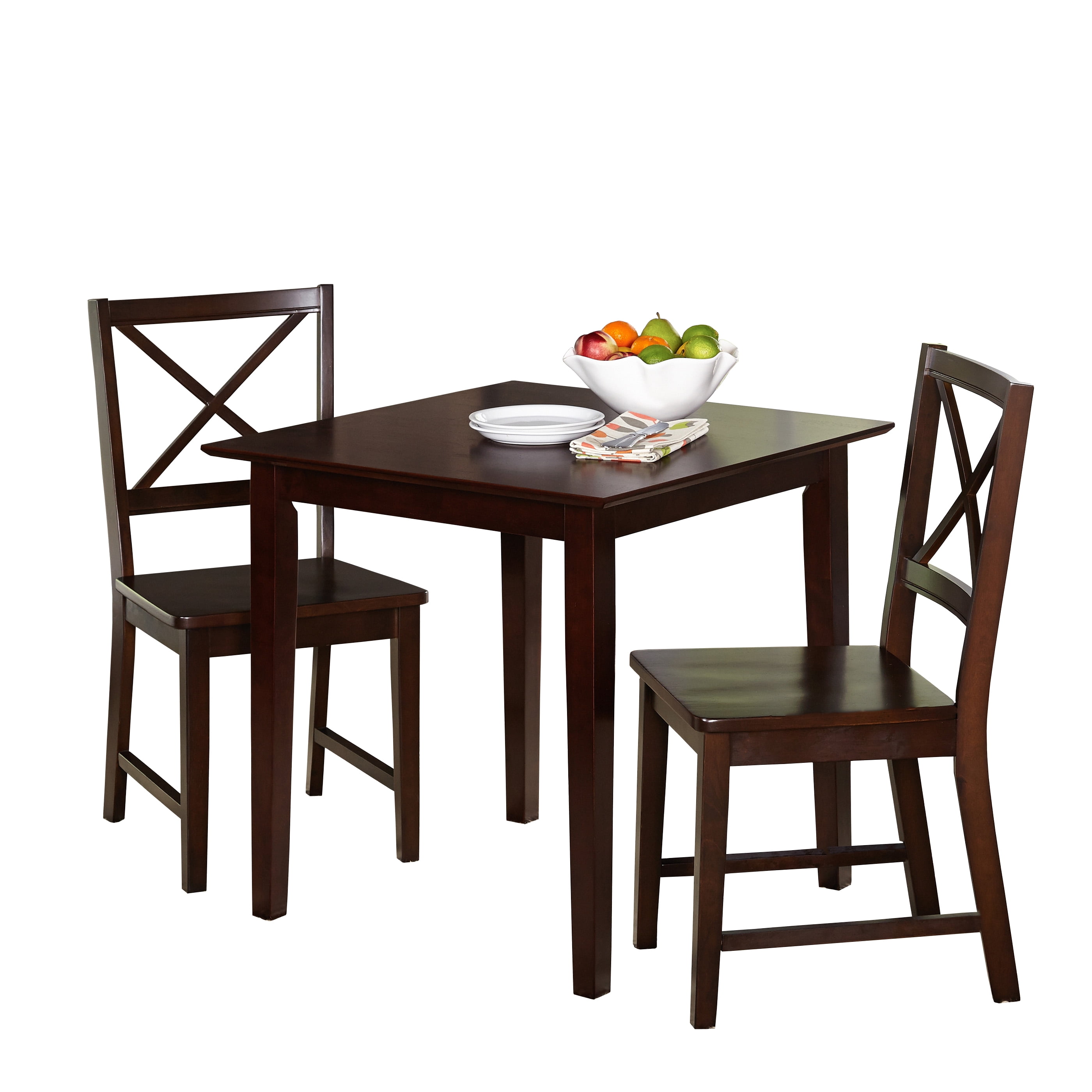 Cross Back Dining Set Espresso 3 Piece - TMS