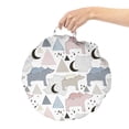 thumbnail image 2 of Nature Round Floor Cushion with Handle, Polar Bear Mom and Creative with Pyramids Moon Dots Playful, Decorative Pillow for Living Room & Dorms, 18" Round, Multicolor, by Ambesonne, 2 of 4