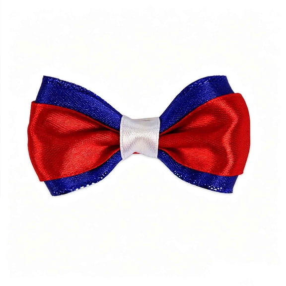 Tepsmf Independence Day Bow Hair Clip Patriotic Red White Blue Star Striped Flag Hair Accessory Side Clip for Holiday Party