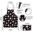 thumbnail image 3 of Pioneer Flower Floral Print Pattern Cotton Linen Apron with Pockets, Waterproof Adjustable, 33x27 Inch for Kitchen, Gardening, BBQ, Salon, 3 of 6