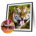 thumbnail image 2 of Cuadros Decorativos Kit de pintura de diamante de taladro redondo completo de tigre DIY 5D imagen de Tmvgtek embutido en tela, 2 of 9