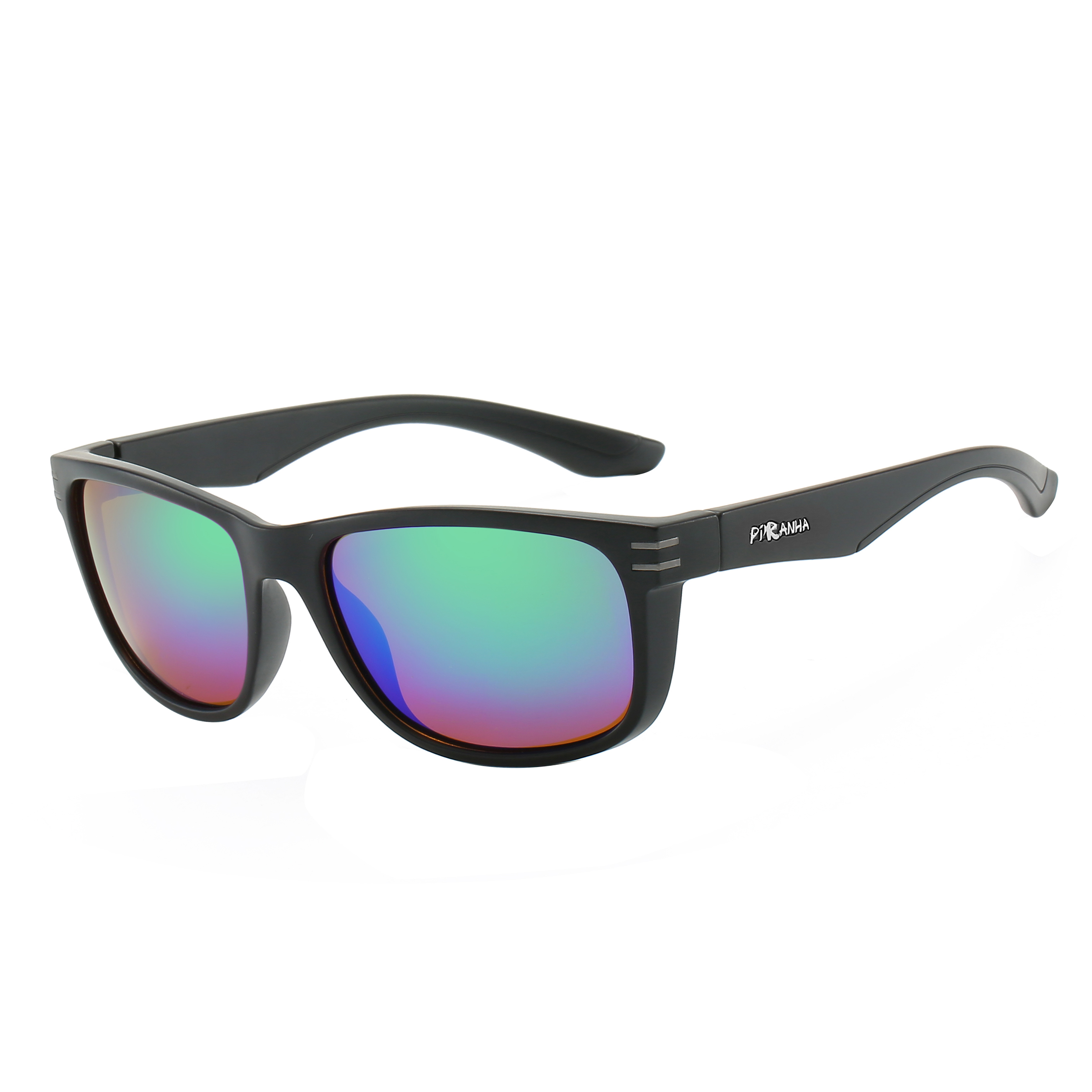 Piranha Eyewear Heritage Men's Polarized Sport Sunglasses with Green Mirror Lens