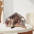 thumbnail image 4 of Estatua de la escena de ,Natividad escena estatua Jesús nacimiento pentagrama,Figura Sagrada Familia en Resina,Angel Navidad Coleccionables Decoraciones,Colección de Macarena Estatua de la escena de la natividad, 4 of 7