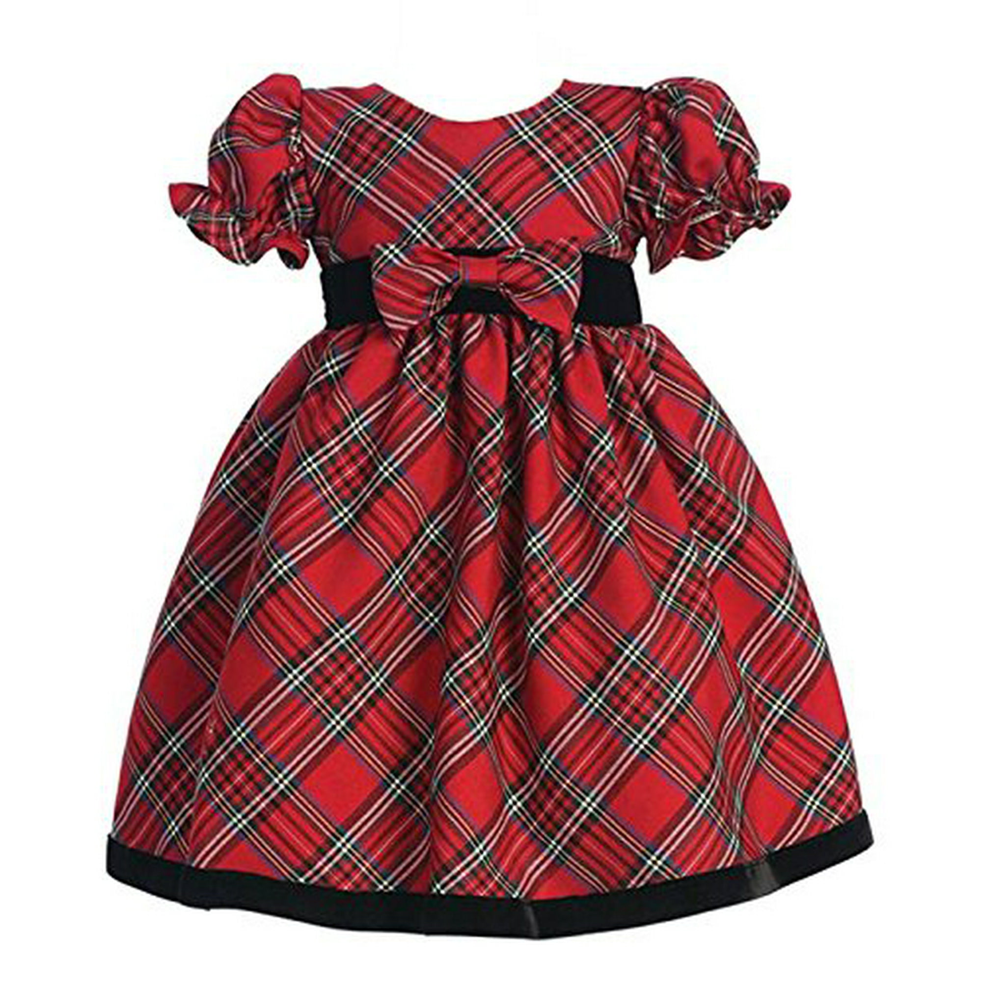 Girls red and black plaid dress sales