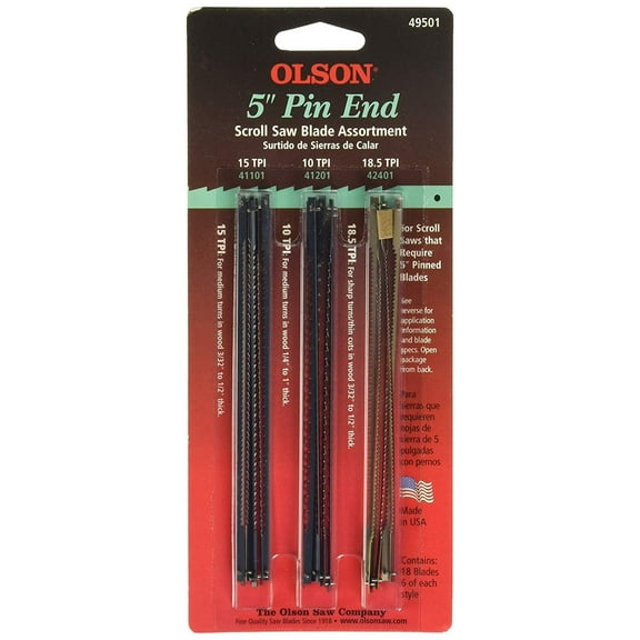 OLSON SAW FR49501 Pin End Scroll Saw Blade