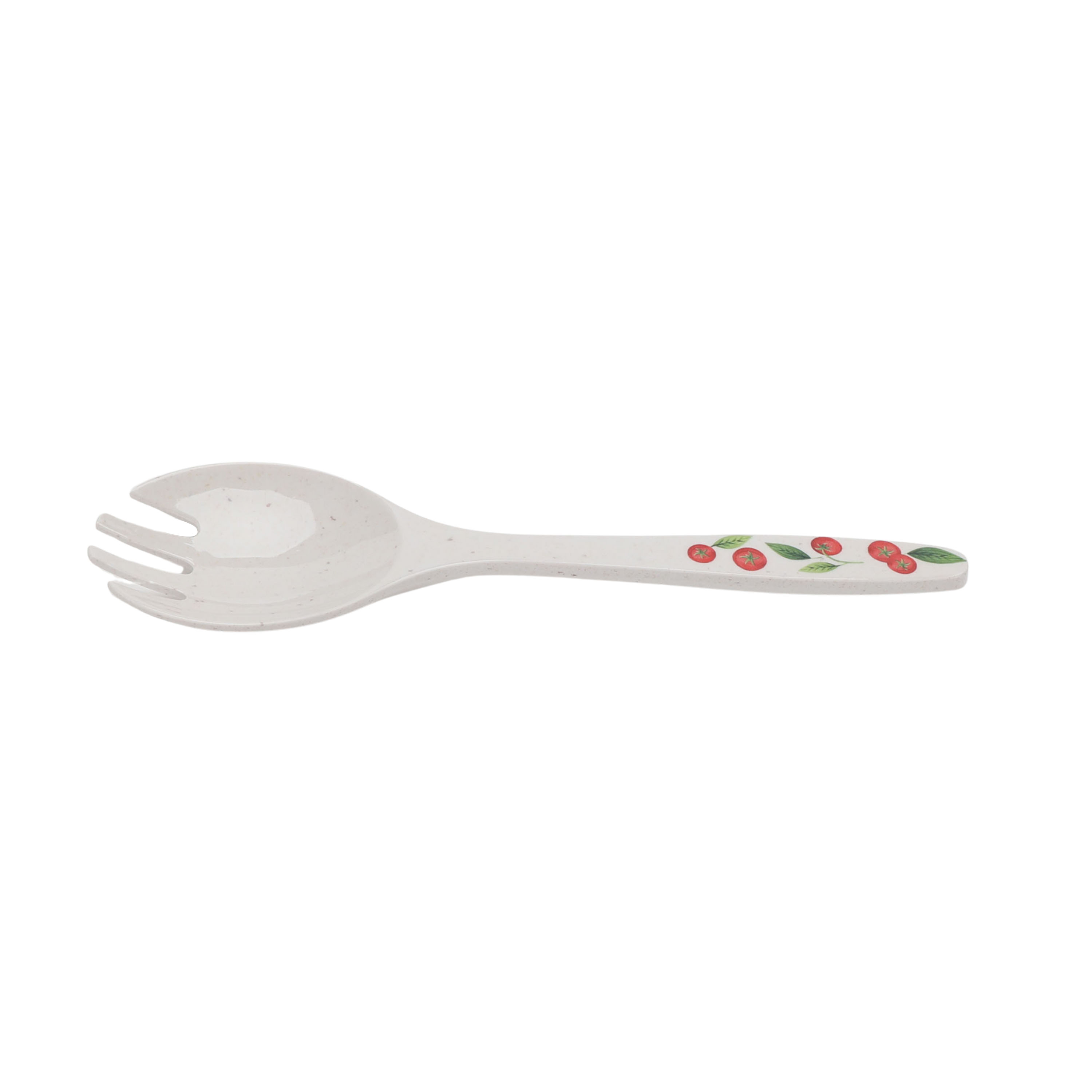 Better Homes & Gardens 4-Piece Tomato Beige Reusable Plastic Salad Serving Set with Acacia Wood Lid and Utensils